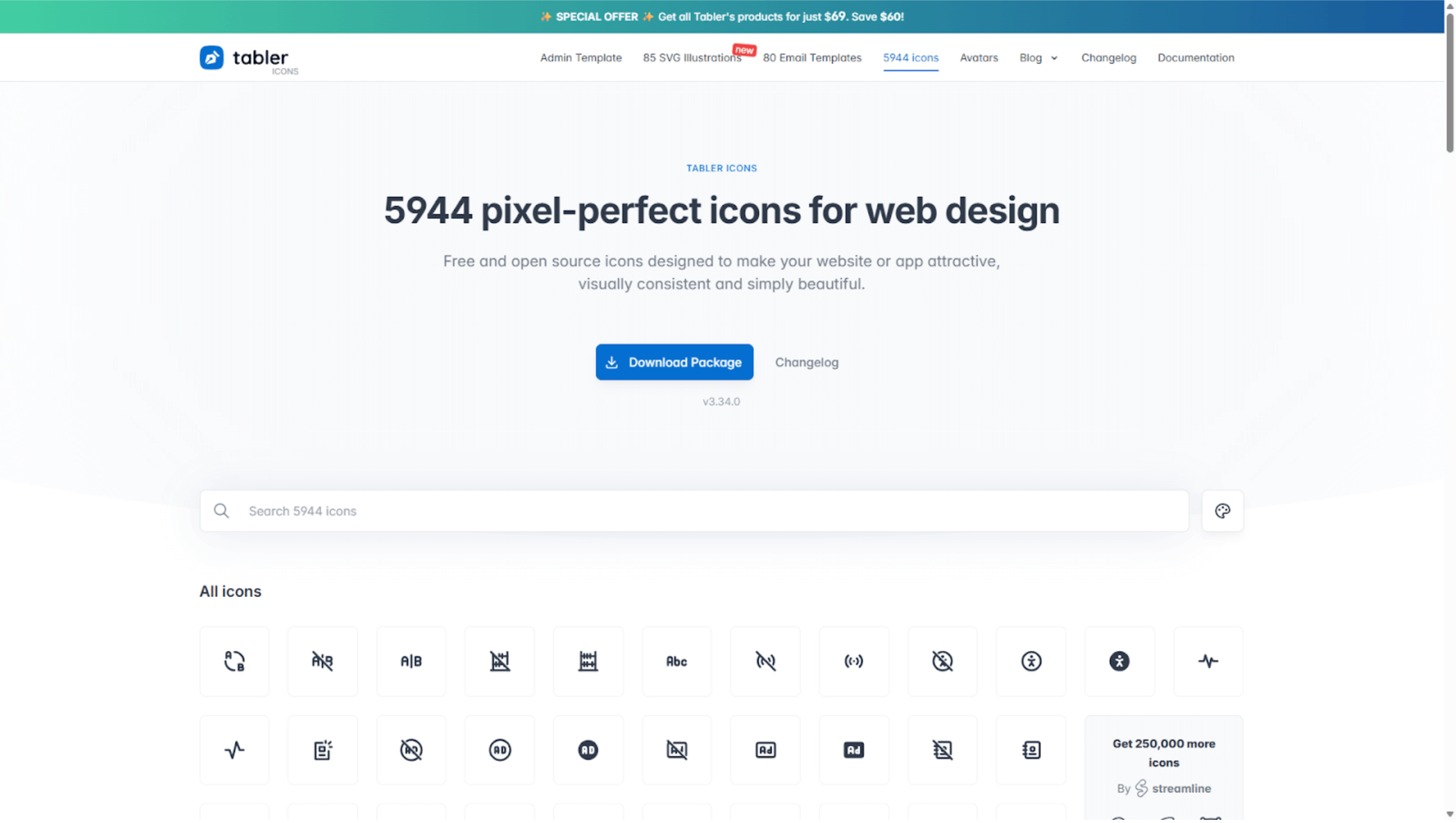 Tabler Icons Website